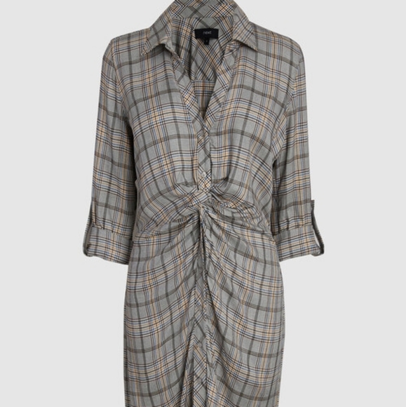 Check Twist Shirt Dress - Picture 3 of 7